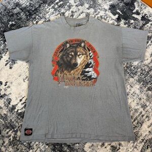 Harley Davidson 3D Emblem Leader Of The Pack Vintage T Shirt 1991 Single Stitch